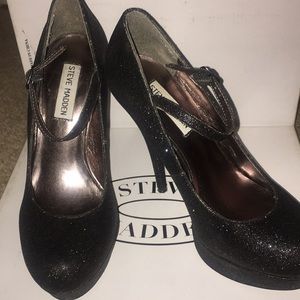 P-Valeri Black Glitter pumps